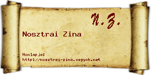 Nosztrai Zina névjegykártya